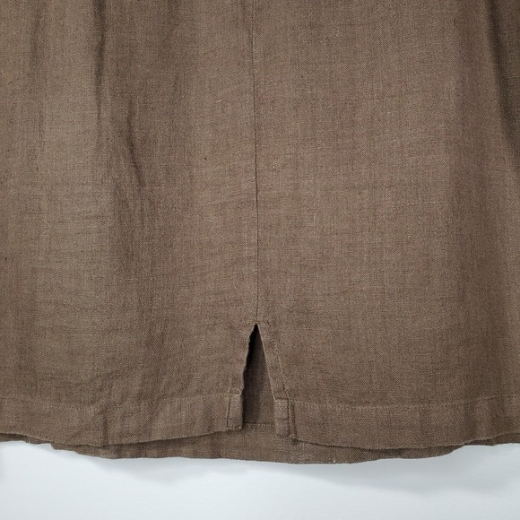 Chico's Knee-Length Linen A-Line Skirt Brown Size 1 / Medium - Picture 7 of 8